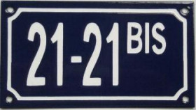 Numéro de rue doubles avec ou sans BIS, TER - format 10x18cm (se renseigner)