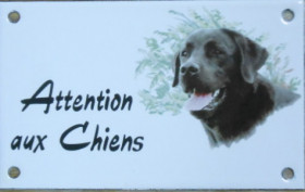 ATTENTION AUX CHIENS + décor au choix