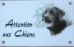 ATTENTION AU(X) CHIEN(S) avec décor