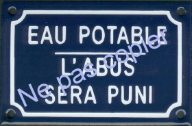 Eau Potable l'abus sera puni